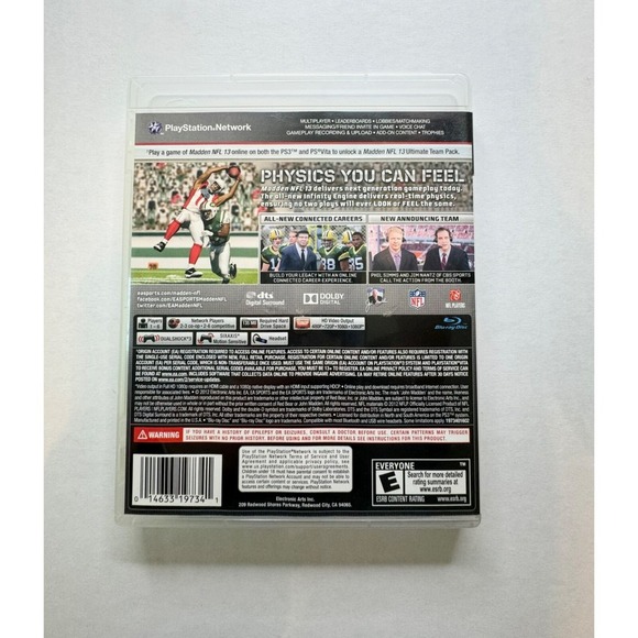 Madden NFL 2013 PS3 Playstation 3 Calvin Johnson Detroit Lions Tested Pre-owned! - Picture 2 of 4